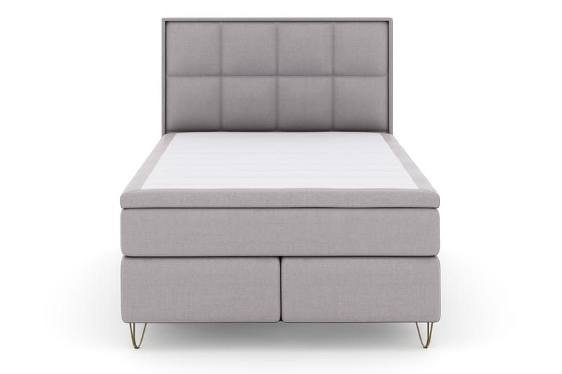 Select No 4 Komplett Sängpaket 140x200 Fast - Ljusgrå/Metall V-form - Möbler - Säng - Komplett sängpaket