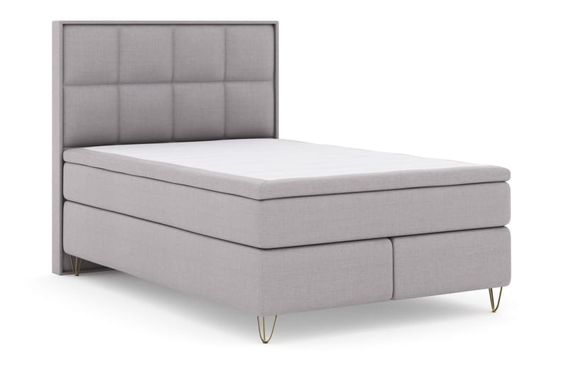 Select No 4 Komplett Sängpaket 140x200 Fast - Ljusgrå/Metall V-form - Möbler - Säng - Kontinentalsäng