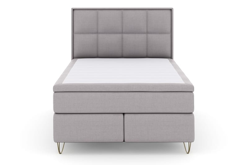 Select No 4 Komplett Sängpaket 140x200 Fast - Ljusgrå/Metall V-form - Möbler - Säng - Kontinentalsäng