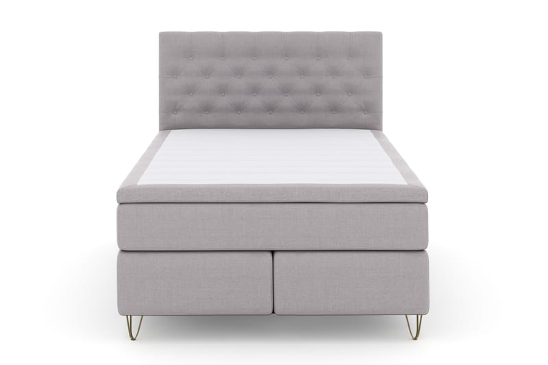Select No 4 Komplett Sängpaket 140x200 Fast - Ljusgrå/Metall V-form - Möbler - Säng - Komplett sängpaket
