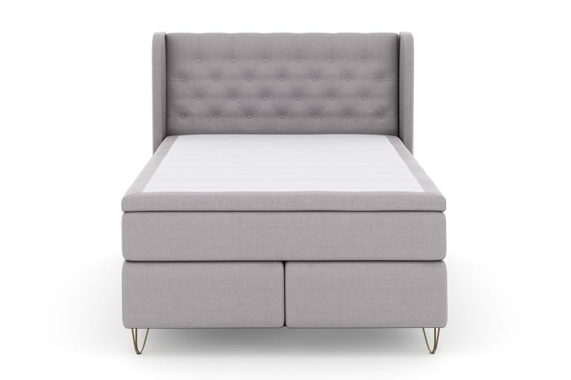 Select No 4 Komplett Sängpaket 140x200 Fast - Ljusgrå/Metall V-form - Möbler - Säng - Kontinentalsäng