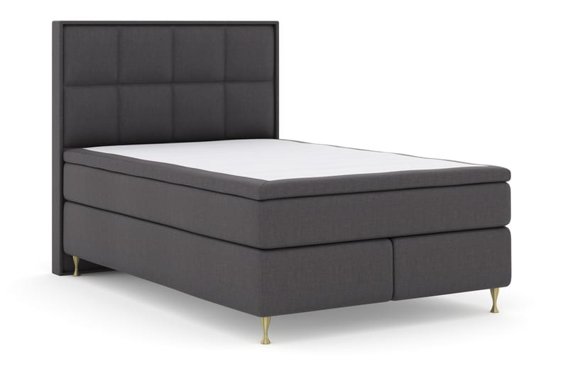 Select No 4 Komplett Sängpaket 140x200 Fast - Mörkgrå/Guld - Möbler - Säng - Komplett sängpaket