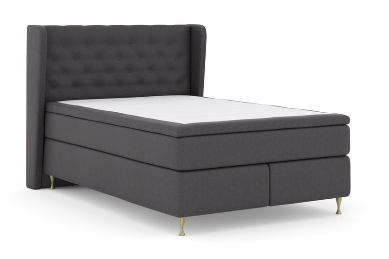 Select No 4 Komplett Sängpaket 140x200 Fast - Mörkgrå/Guld - Möbler - Säng - Kontinentalsäng