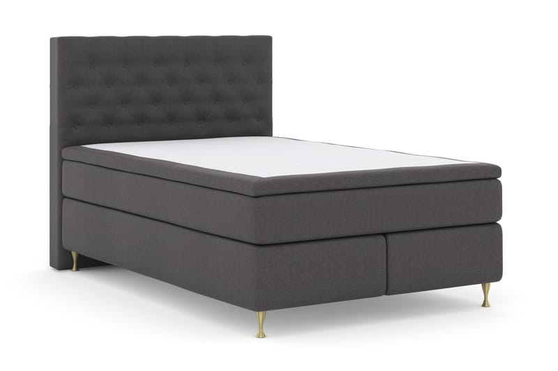 Select No 4 Komplett Sängpaket 140x200 Fast - Mörkgrå/Guld - Möbler - Säng - Komplett sängpaket