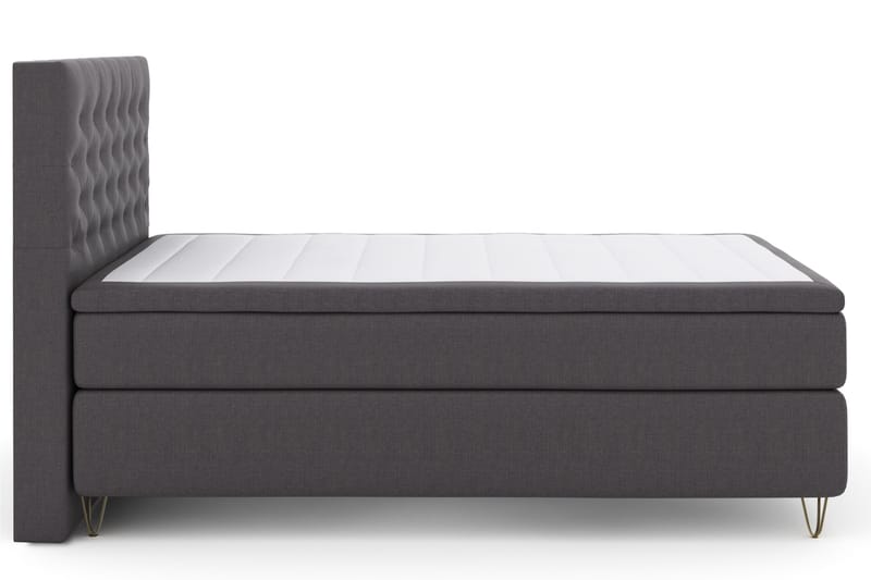 Select No 4 Komplett Sängpaket 140x200 Fast - Mörkgrå/Metall V-form - Möbler - Säng - Kontinentalsäng