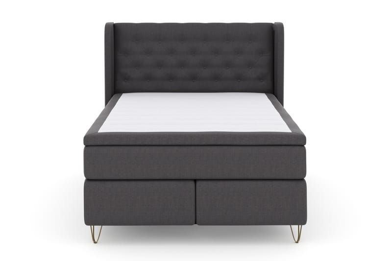 Select No 4 Komplett Sängpaket 140x200 Fast - Mörkgrå/Metall V-form - Möbler - Säng - Komplett sängpaket