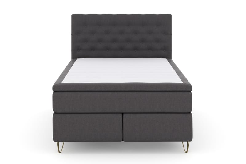 Select No 4 Komplett Sängpaket 140x200 Fast - Mörkgrå/Metall V-form - Möbler - Säng - Komplett sängpaket