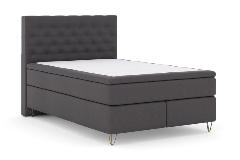 Select No 4 Komplett Sängpaket 140x200 Fast - Mörkgrå/Metall V-form - Möbler - Säng - Komplett sängpaket