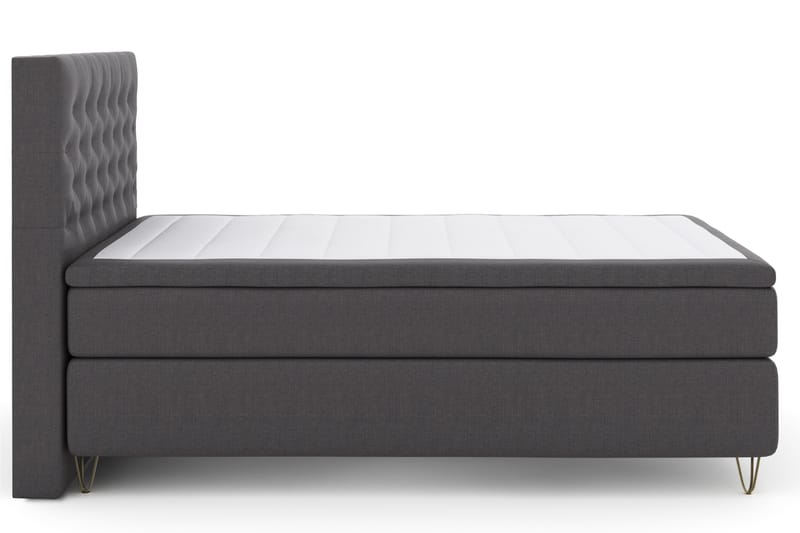 Select No 4 Komplett Sängpaket 140x200 Fast - Mörkgrå/Metall V-form - Möbler - Säng - Komplett sängpaket