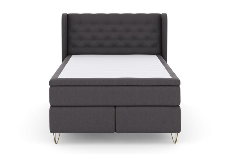 Select No 4 Komplett Sängpaket 140x200 Fast - Mörkgrå/Metall V-form - Möbler - Säng - Kontinentalsäng