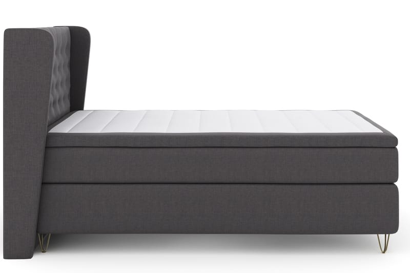 Select No 4 Komplett Sängpaket 140x200 Fast - Mörkgrå/Metall V-form - Möbler - Säng - Komplett sängpaket