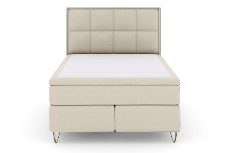 Select No 4 Komplett Sängpaket 140x200 Fast/Medium - Beige/Metall V-form - Komplett sängpaket - Kontinentalsäng - Dubbelsäng