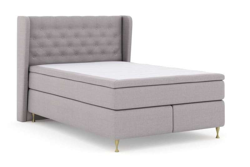 Select No 4 Komplett Sängpaket 140x200 Fast/Medium - Ljusgrå/Guld - Möbler - Säng - Komplett sängpaket