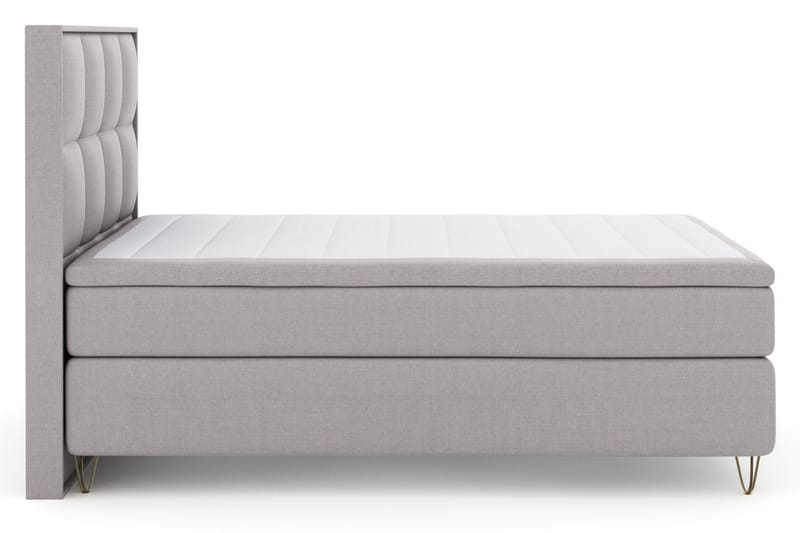 Select No 4 Komplett Sängpaket 140x200 Fast/Medium - Ljusgrå/Metall V-form - Möbler - Säng - Komplett sängpaket