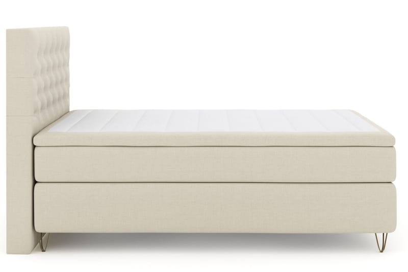 Select No 4 Komplett Sängpaket 140x200 Medium - Beige/Metall V-form - Komplett sängpaket - Kontinentalsäng - Dubbelsäng