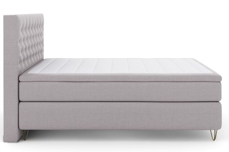Select No 4 Komplett Sängpaket 160x200 Medium - Ljusgrå/Metall V-form - Möbler - Säng - Kontinentalsäng