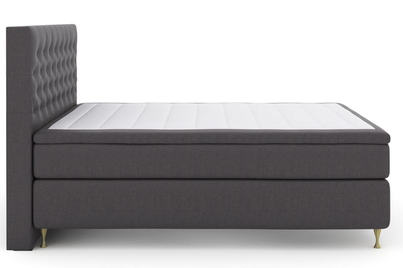 Select No 4 Komplett Sängpaket 160x200 Medium - Mörkgrå/Guld - Möbler - Säng - Komplett sängpaket