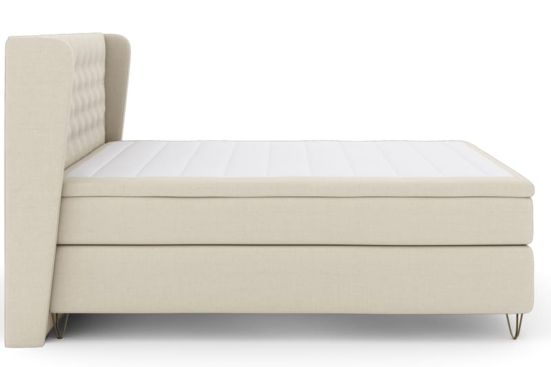 Select No 4 Komplett Sängpaket 180x200 Fast - Beige/Metall V-form - Komplett sängpaket - Kontinentalsäng - Dubbelsäng