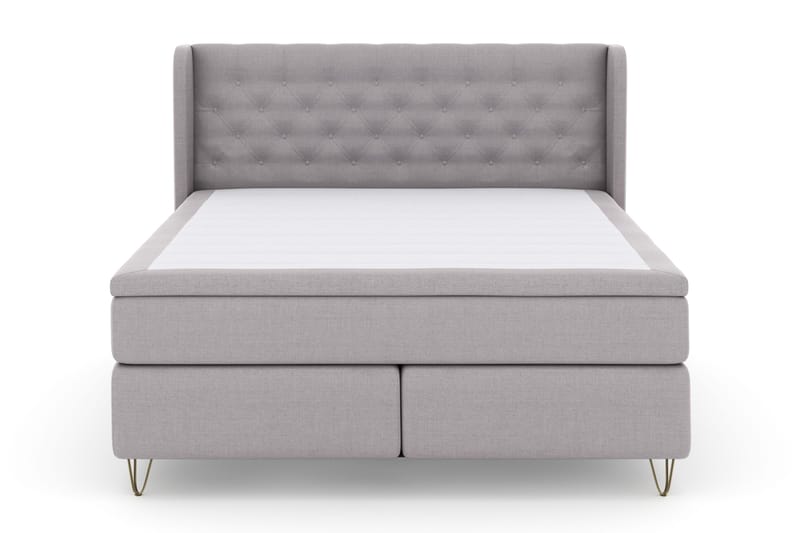 Select No 4 Komplett Sängpaket 180x200 Fast, Ljusgrå/Metall V-form