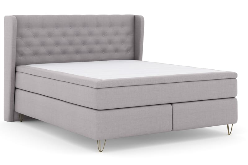 Select No 4 Komplett Sängpaket 180x200 Fast - Ljusgrå/Metall V-form - Möbler - Säng - Komplett sängpaket