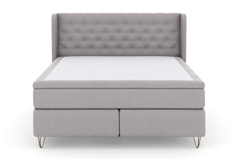Select No 4 Komplett Sängpaket 180x200 Fast - Ljusgrå/Metall V-form - Möbler - Säng - Komplett sängpaket