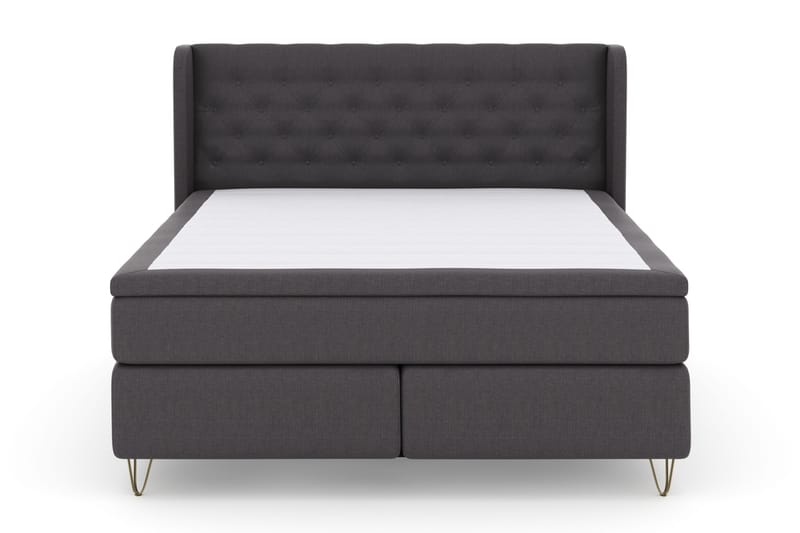 Select No 4 Komplett Sängpaket 180x200 Fast - Mörkgrå/Metall V-form - Möbler - Säng - Kontinentalsäng