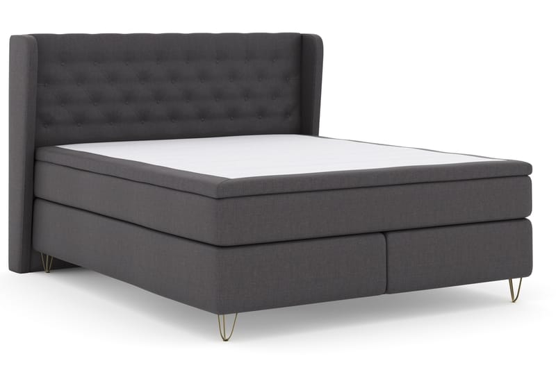 Select No 4 Komplett Sängpaket 180x200 Fast - Mörkgrå/Metall V-form - Möbler - Säng - Komplett sängpaket