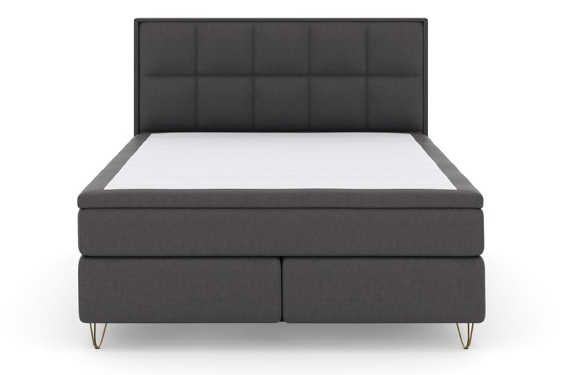 Select No 4 Komplett Sängpaket 180x200 Fast - Mörkgrå/Metall V-form - Möbler - Säng - Kontinentalsäng