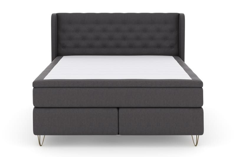 Select No 4 Komplett Sängpaket 180x200 Fast - Mörkgrå/Metall V-form - Möbler - Säng - Komplett sängpaket