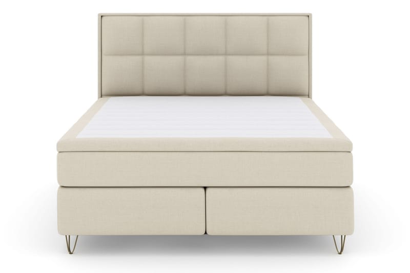 Select No 4 Komplett Sängpaket 180x200 Fast/Medium - Beige/Metall V-form - Möbler - Säng - Kontinentalsäng