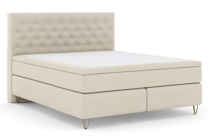 Select No 4 Komplett Sängpaket 180x200 Medium - Beige/Metall V-form - Komplett sängpaket - Kontinentalsäng - Dubbelsäng