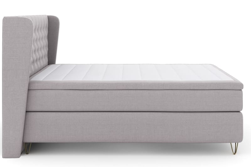 Select No 4 Komplett Sängpaket 180x200 Medium - Ljusgrå/Metall V-form - Komplett sängpaket - Kontinentalsäng - Dubbelsäng