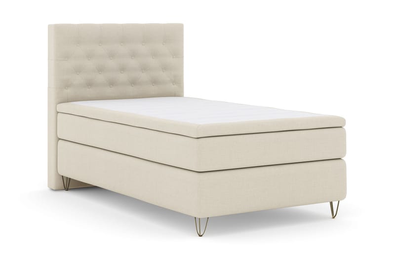 Select No 4 Kontinentalsäng 120x200 Fast - Beige/Metall V-Form - Kontinentalsäng