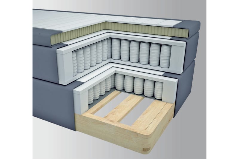 Select No 4 Kontinentalsäng 120x200 Fast - Blå/Metall V-Form - Kontinentalsäng