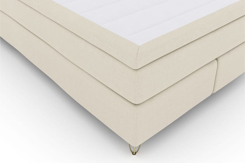 Select No 4 Kontinentalsäng 140x200 Fast - Beige/Metall V-Form - Kontinentalsäng - Dubbelsäng