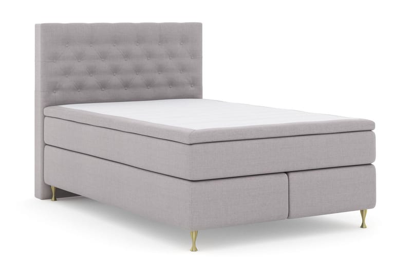 Select No 4 Kontinentalsäng 140x200 Fast - Ljusgrå/Guld - Möbler - Säng - Kontinentalsäng