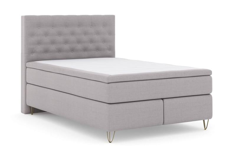 Select No 4 Kontinentalsäng 140x200 Fast/Medium - Ljusgrå/Metall V-Form - Möbler - Säng - Kontinentalsäng