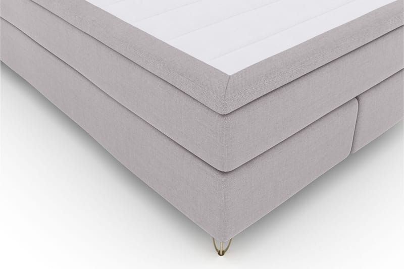 Select No 4 Kontinentalsäng 140x200 Fast/Medium - Ljusgrå/Metall V-Form - Möbler - Säng - Kontinentalsäng