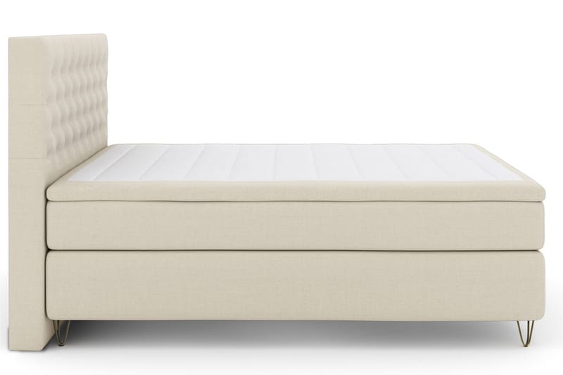 Select No 4 Kontinentalsäng 210x210 Fast/Medium - Beige/Metall V-Form - Möbler - Säng - Kontinentalsäng