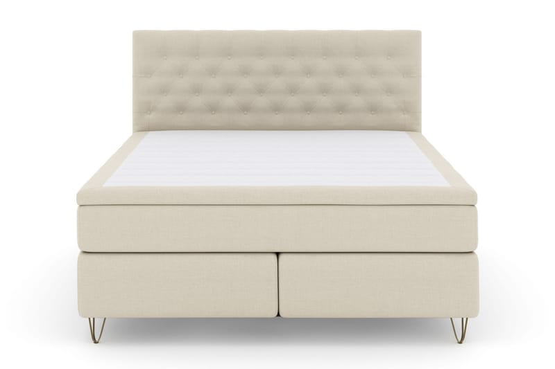 Select No 4 Kontinentalsäng 210x210 Fast/Medium - Beige/Metall V-Form - Möbler - Säng - Kontinentalsäng