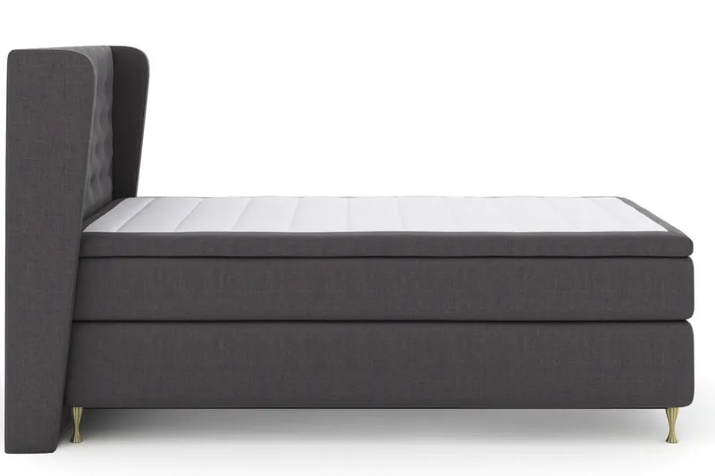 Select No 5 Komplett Sängpaket 120x200 Fast Watergel - Mörkgrå/Guld - Möbler - Säng - Kontinentalsäng