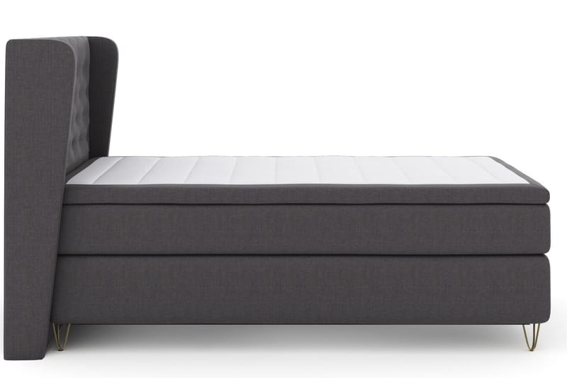 Select No 5 Komplett Sängpaket 120x200 Medium Latex - Mörkgrå/Metall V-form - Möbler - Säng - Kontinentalsäng
