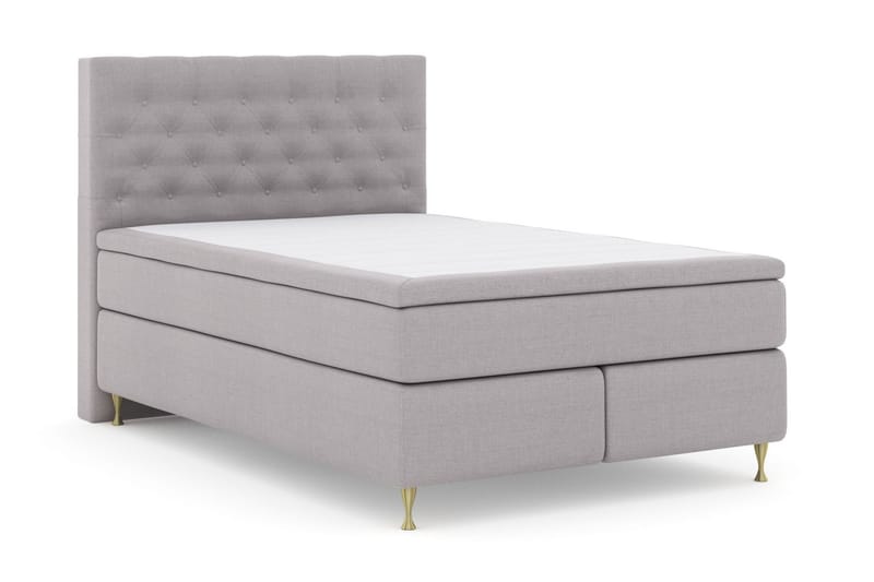 Select No 5 Komplett Sängpaket 140x200 Fast Latex - Ljusgrå/Guld - Möbler - Säng - Komplett sängpaket