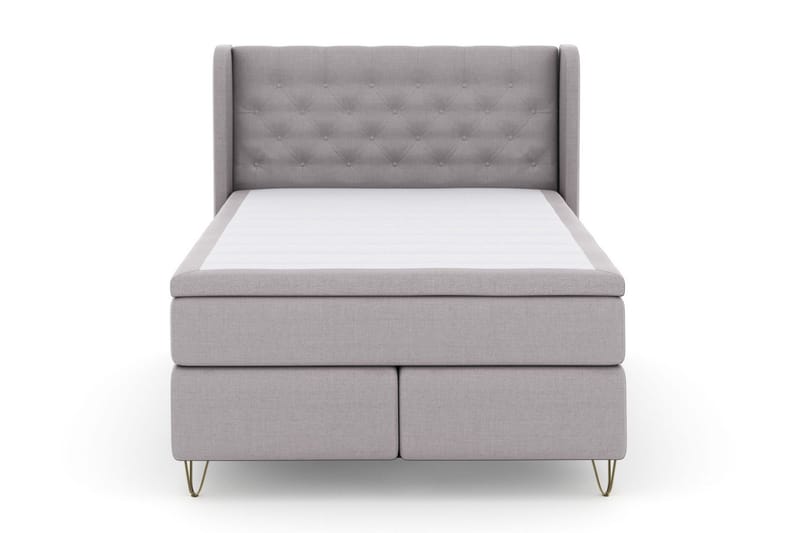 Select No 5 Komplett Sängpaket 140x200 Fast Latex - Ljusgrå/Metall V-form - Möbler - Säng - Kontinentalsäng