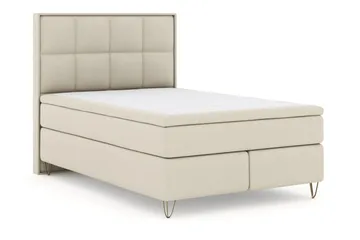Select No 5 Komplett Sängpaket 140x200 Fast/Medium Latex - Beige/Metall V-form - Möbler - Säng - Kontinentalsäng