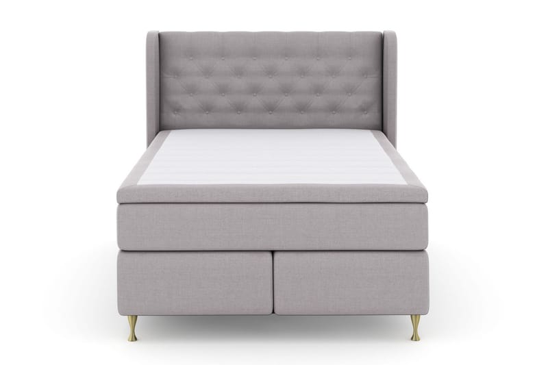 Select No 5 Komplett Sängpaket 140x200 Fast/Medium Latex - Ljusgrå/Guld - Möbler - Säng - Kontinentalsäng