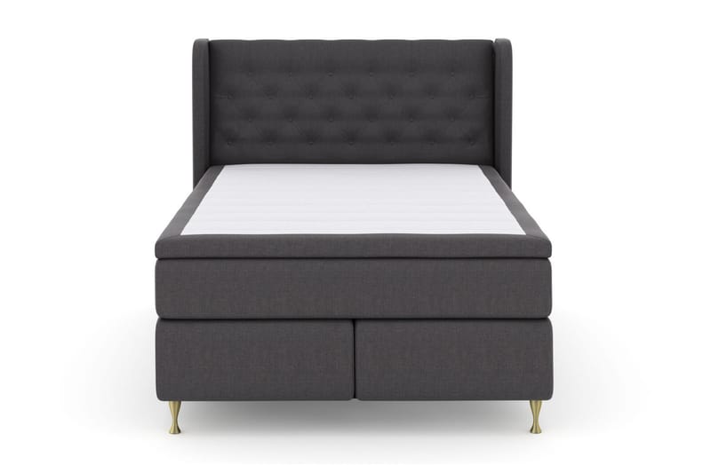 Select No 5 Komplett Sängpaket 140x200 Fast/Medium Latex, Mörkgrå/Guld