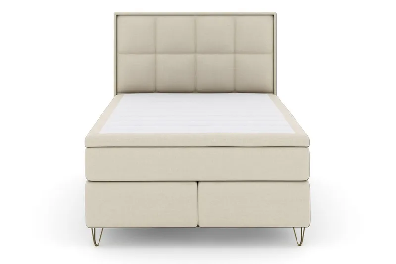 Select No 5 Komplett Sängpaket 140x200 Fast/Medium Watergel - Beige/Metall V-form - Möbler - Säng - Kontinentalsäng