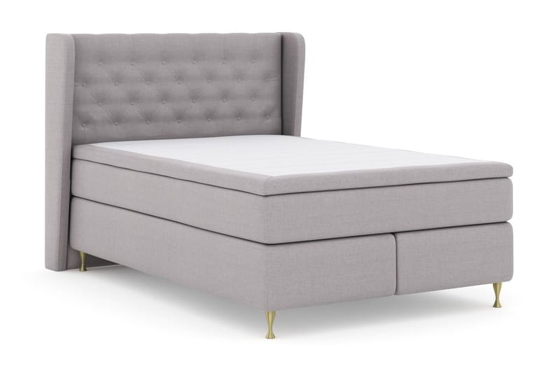 Select No 5 Komplett Sängpaket 140x200 Fast/Medium Watergel - Ljusgrå/Guld - Möbler - Säng - Kontinentalsäng