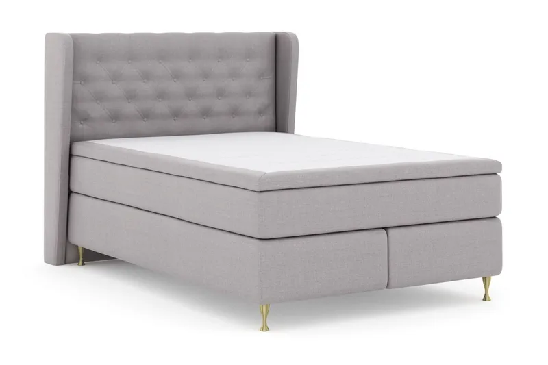 Select No 5 Komplett Sängpaket 140x200 Fast/Medium Watergel - Ljusgrå/Guld - Möbler - Säng - Kontinentalsäng